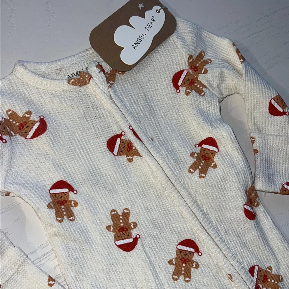 Angel Dear Santa Gingerbread Footie 0-3 3-6 6-9 months